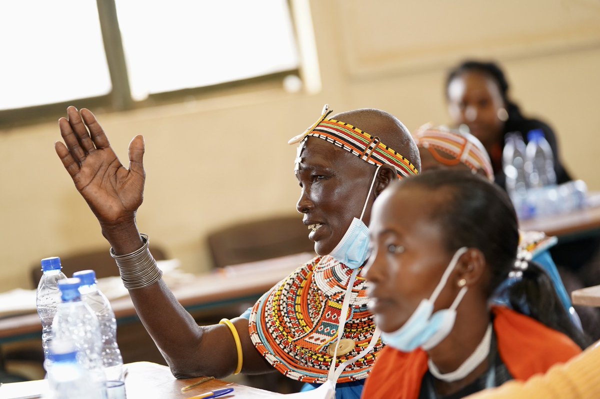 NamatiKenya's tweet image. Day 1: Community Land Rights Women Leaders Bootcamp opened with discussions on their roles under the #CommunityLand Act and how they can work together in implementing it fully.
 
Gender equality is protected in the law and asserts women’s position in land decisions.