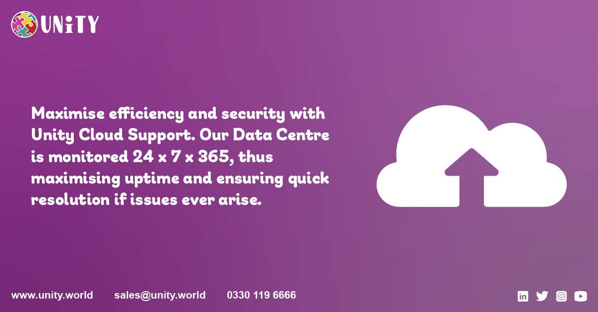 Unityworld6's tweet image. Unity Cloud Services' Data Centre is safe and secure, maximising uptime for our customers so that you can focus on what you do best! Contact us at sales@unity.world to speak to an expert.
#WeAreUnityWorld #B2B #BizHour #CloudStorage #DataCentre #Colocation #Backup