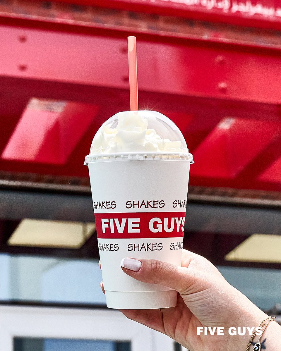 These have us shaking, what's your favorite milkshake mix-in? Bacon? Oreo? Salted Caramel? Maybe we have something fun to announce soon... 🥤
________

#fiveguysbe #fiveguys #5guys #burgersandfries #5guysburgers #hotdogs #customizable
