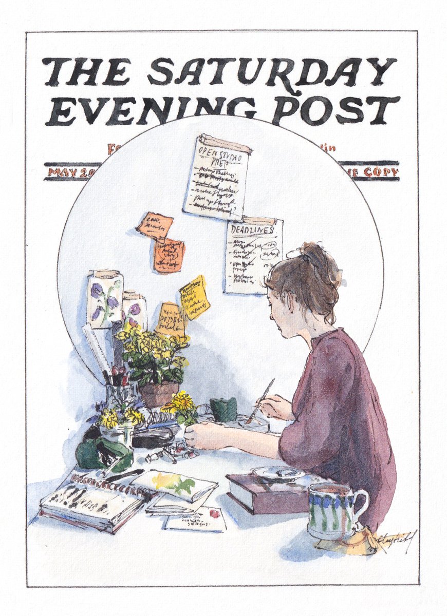 ValerianStudio's tweet photo. My latest blog post is a book review of Norman Rockwell's phenomenal Autobiography. Naturally, my mind jumped to the obvious artistic response... an experimental Post cover -great fun. Read it via my bio!

#saturdayeveningpost  #rockwell #watercolors
Are you Hiring @SatEvePost ? https://t.co/kFOjDN898O