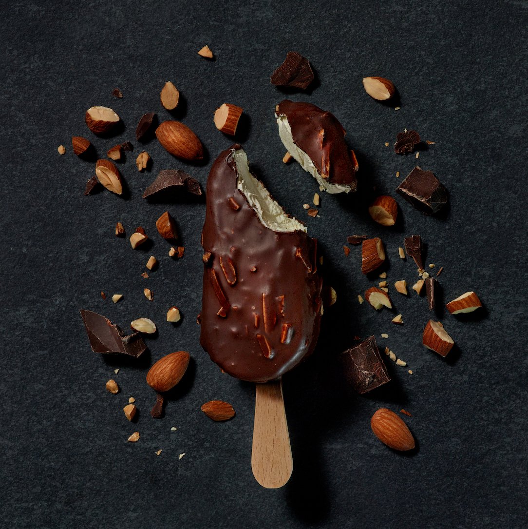 Chocolate &amp; Almond Sticks. A delicious smooth vanilla iced dessert (ice-cream but we may get in trouble if we say that!) dipped in chocolate coating and toasted almond pieces. What more could you want?!

Available in both the US, Kroger and UK, Tesco! l8r.it/6Jsr