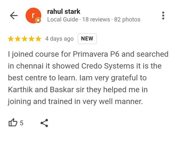 credosystemz's tweet photo. We are happy to share our trainees recently completed Primavera course feedback.
☑️ For More Info: +91 9884412301 | 9600112302
#oracleprimavera #projectmanagement #trainingandplacements #upskillwithcredosystemz #credosystemz #dreamjob #jobseekers #jobupdates https://t.co/aqlLnARaer