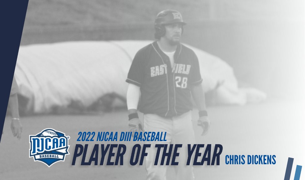 Dallas-Eastfield's Chris Dickens has been named the 2022 #NJCAABaseball DIII Player of the Year.

Dickens led the <a href="/EastfieldBSB/">Eastfield Baseball</a> with a .440 batting average and 21 doubles, while also being a force on the mound with 90 strikeouts.

Full story | njcaa.org/sports/bsb/202…