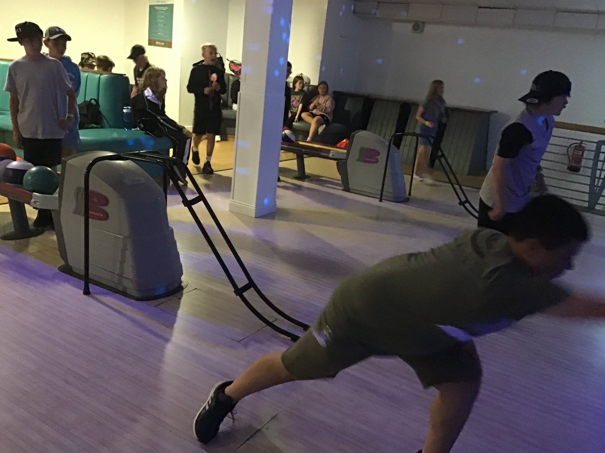 Clover_Holness's tweet photo. A fab time at bowling. One of us is an absolute pro - 5 strikes and a spare out of six turns! Superb team spirit by everyone involved. #Butlins2022 https://t.co/XDwbCQENoT
