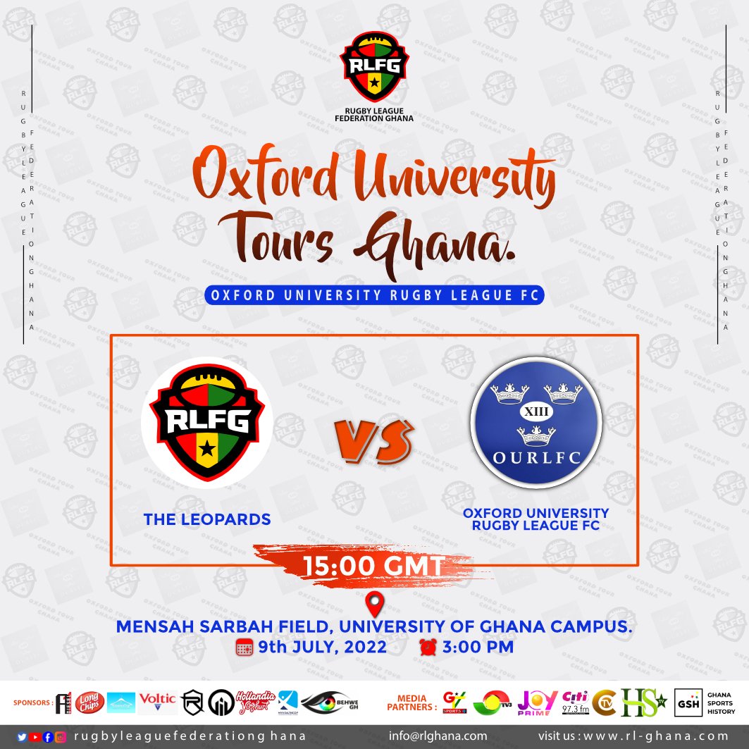 GhanaRL's tweet image. #terrifictuesday
@OURLFC to play  
🔴Ghana Rugby League National team

🔴President 13s and

🔴University of Ghana Rugby League team
.
.
🏟Mensah Sarbah Field
#GrowRugbyLeague #sayrugbyleague 
@UKinGhana
@SalfordDevils @sports_ug @annesophieave