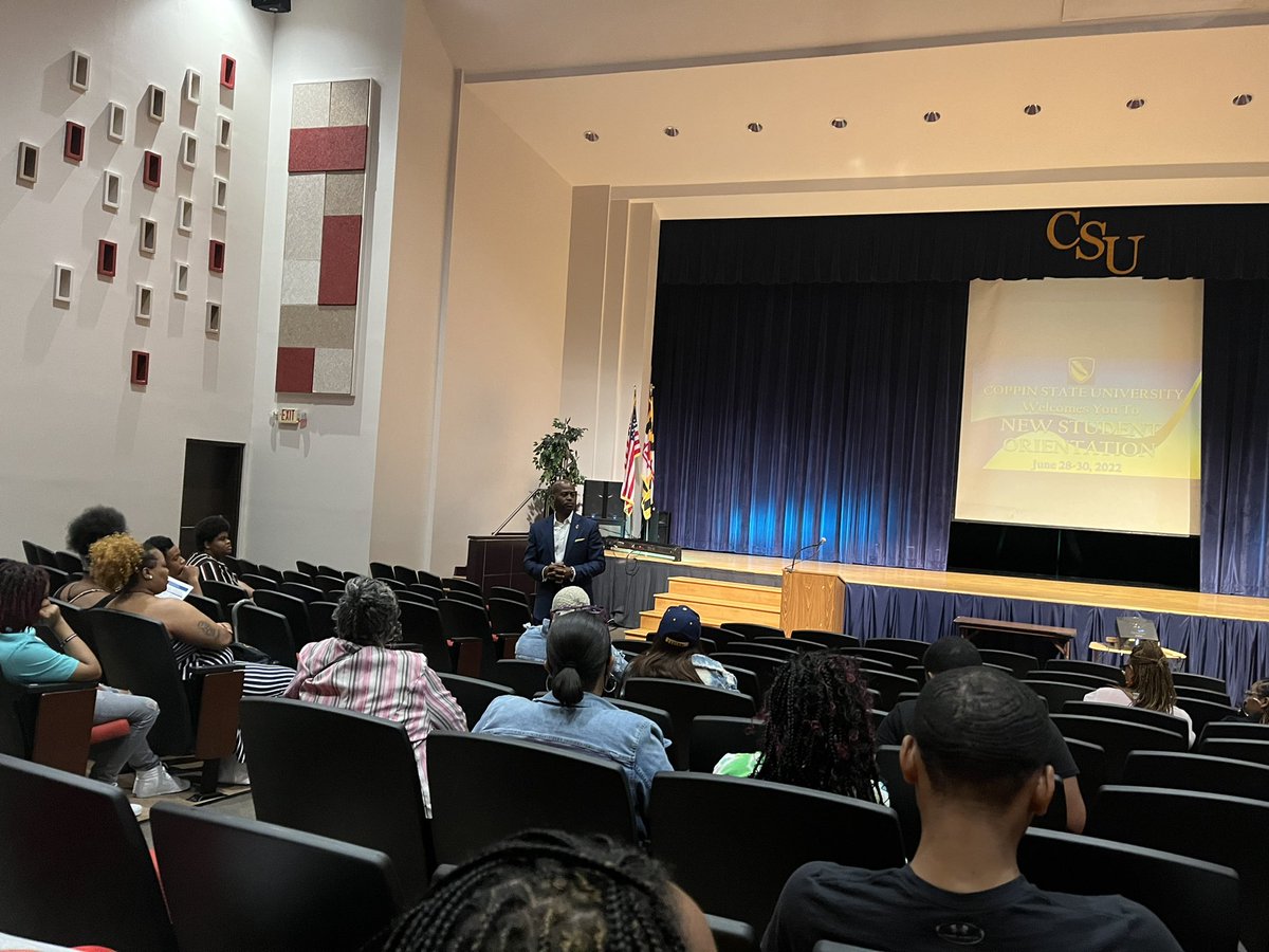 CoppinStateUniv's tweet photo. “College is a springboard to greater upward mobility and a better quality of life. We are going to prepare you to be successful. Here at @CoppinStateUniv, we are going to push you and transform you into a scholar.” -@CoppinPresident #WelcometoCSU https://t.co/JINRjYZC15