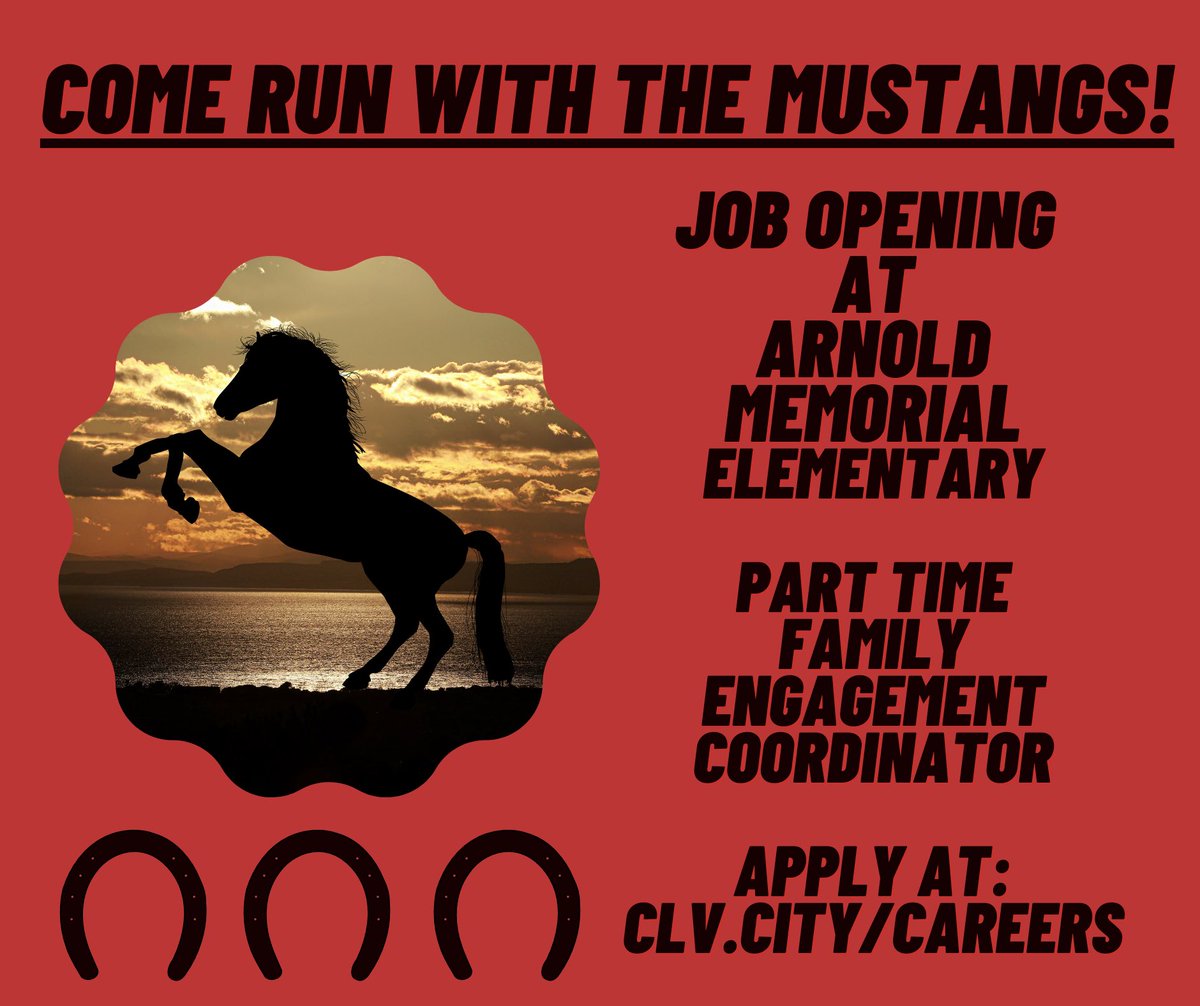 Arnold Memorial Elementary is seeking applicants for a Part Time Family Engagement Coordinator. Apply online at clv.city/careers.