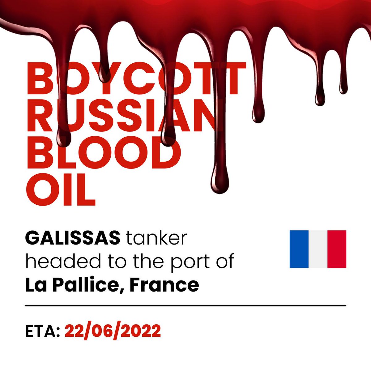akove665's tweet photo. ➡️ is heading to the port of La Pallice in anticipation of unloading. This oil costs millions and is used to finance terrorist acts. Your money is helping to kill Ukrainian civilians and children. BOYCOTT OF RUSSIAN OIL #russiaisaterrorisstate
#EmbargorussianOil #StopRussia https://t.co/reR5mcpLtj