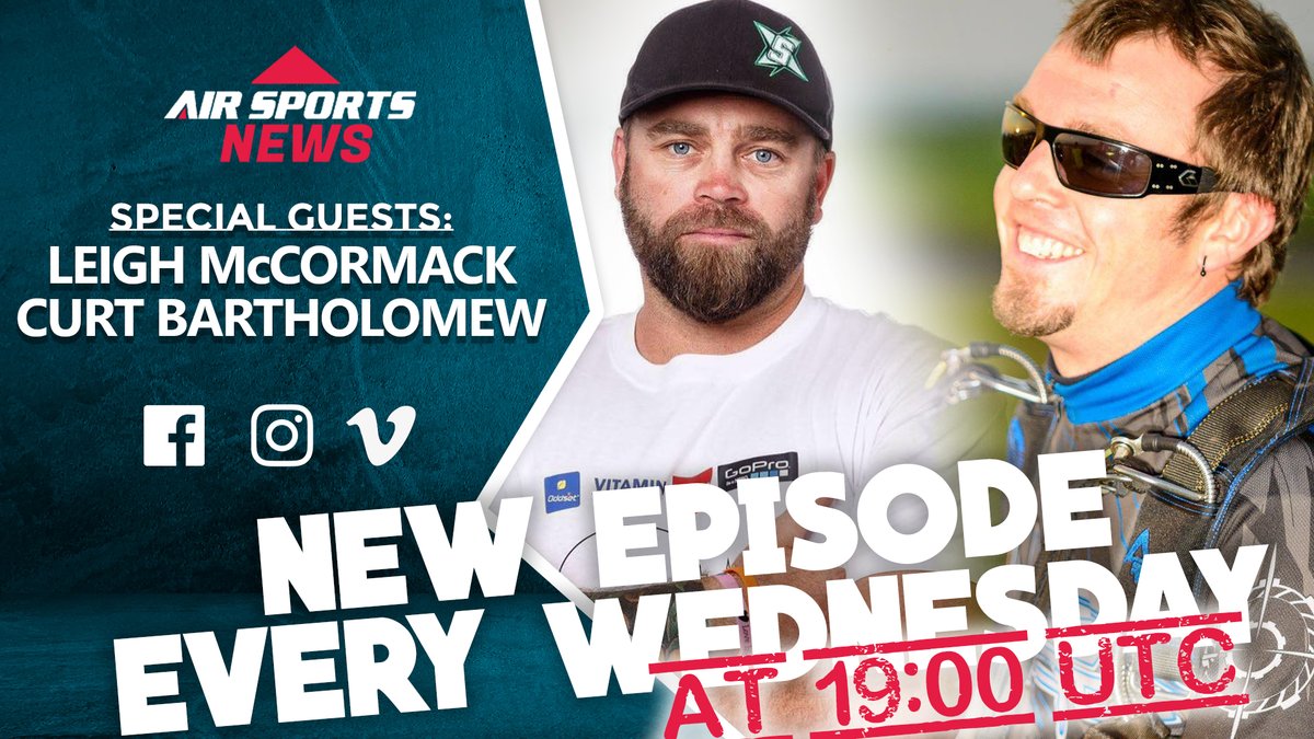 A brand new episode of #airsportsnews is ready. Headline interviews with #canopypilots @aex_clutch and @leigh_mac as theu get ready for @twg2022 plus all the news from #aiesports and #aviation. Wednesaday 1900UTC #airsportsfan #airsportspromotion @regantetlow