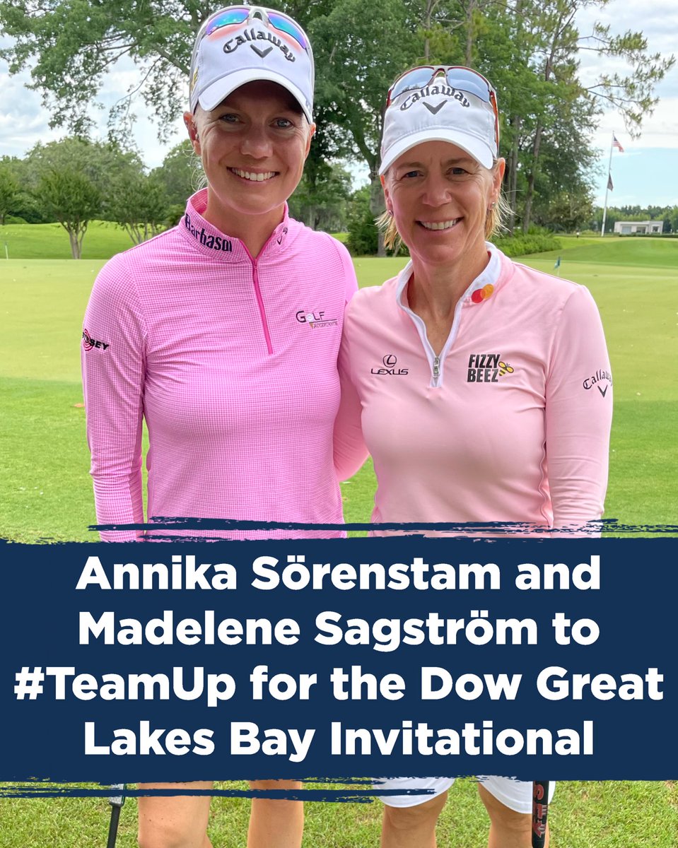 LPGA's tweet photo. .@ANNIKA59 🤝 @msagstrom 

The two Swedes have decided to #TeamUp for the @DowGLBI! ⛳️ https://t.co/P40d5Wk3MF