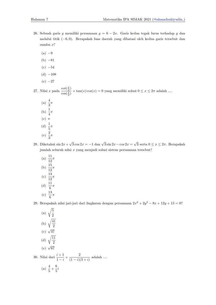 ahmadzakiyudin_'s tweet photo. Soal Asli Matematika IPA SIMAK UI 2021

Akses filenya lewat https://t.co/9xDO4fpAh1 https://t.co/EruO6inrYk