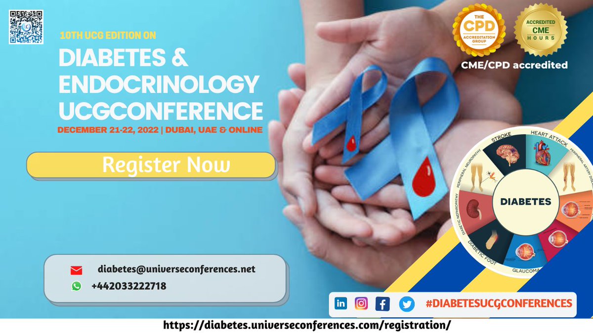 DiabetesUCG's tweet photo. The UCG Committee extends its greetings. We cordially invite you to register for the CME/CPD accredited 10th UCG Edition on Diabetes and Endocrinology Conference, which will provide you with certification and courses to sharpen your skills. https://t.co/P1Uy6dCn2k