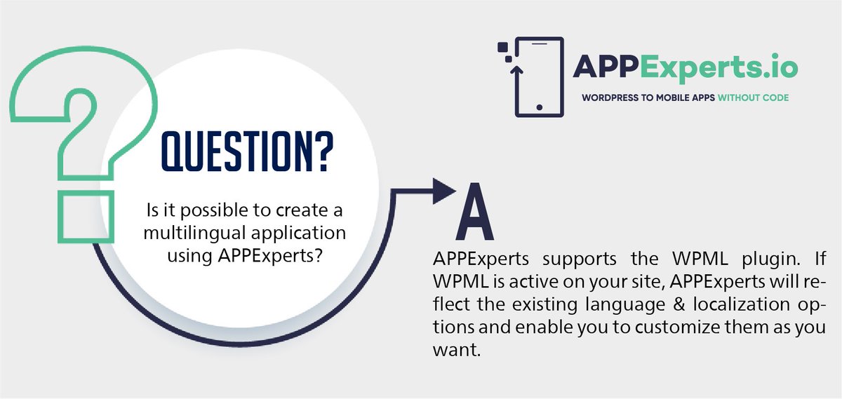 appexperts_io's tweet image. You Asked, We Answered! 

Is it possible to create a multilingual application using APPExperts? @wpml 

#APPExperts #FAQs #MultiLingualApp #WPML #WordPress #WooCommerce