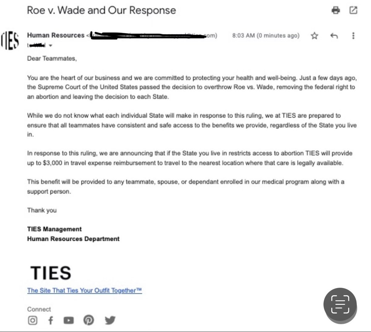 Tiesdotcom's tweet image. Our response to Roe v. Wade. #RoeVsWade