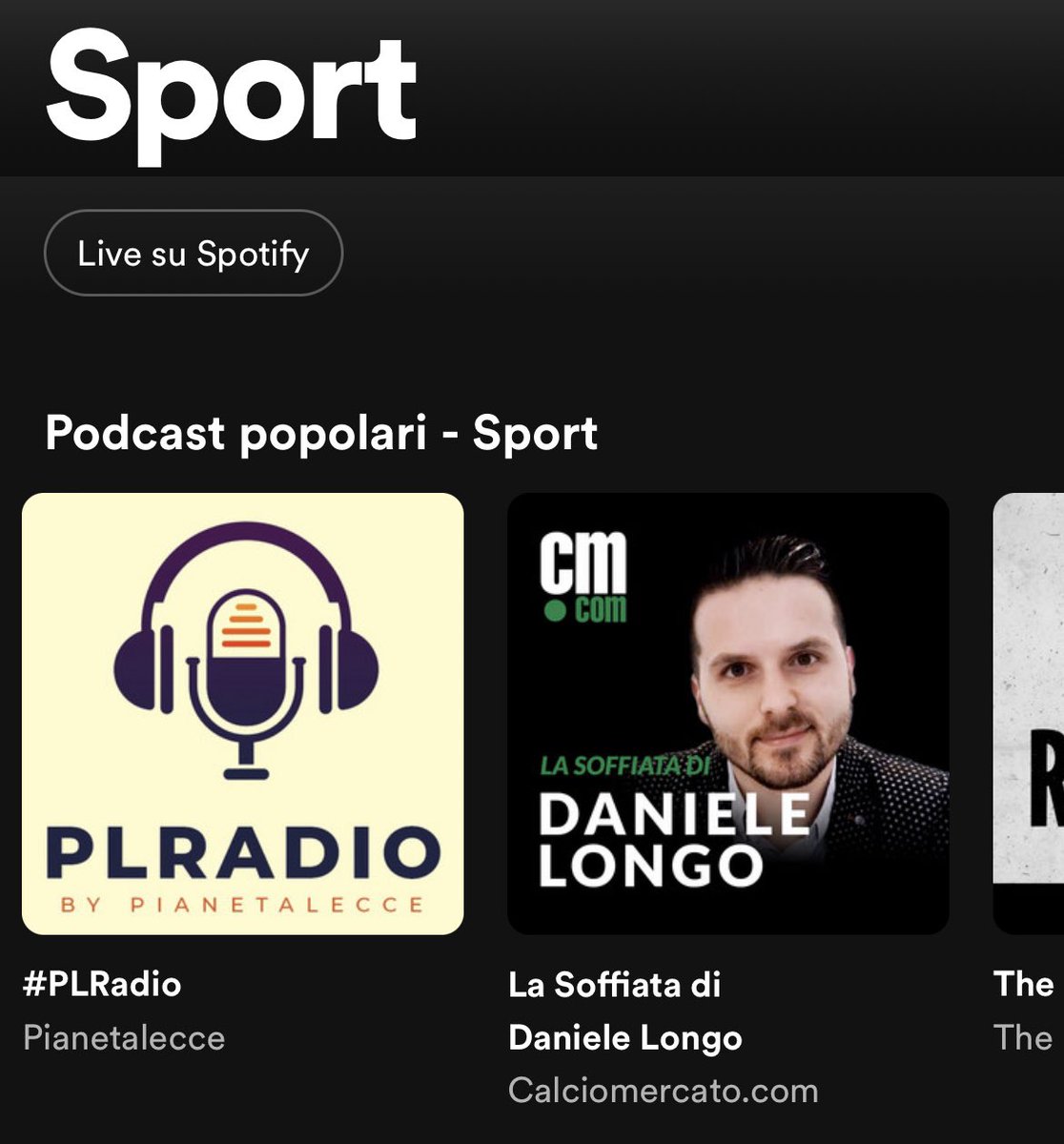VerFilippo's tweet photo. #PLPODCAST tra i podcast popolari nella sezione sport di @SpotifyItaly 👌🏻 @vittoriomurra https://t.co/yIwleh6fZd