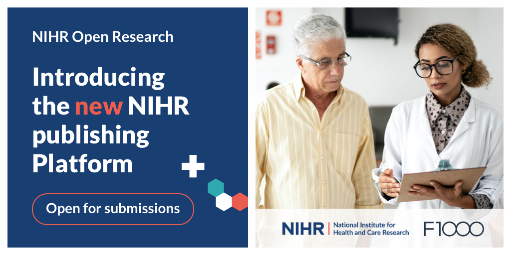 F1000 (@f1000) on Twitter photo Introducing <a href="/NIHRresearch/">National Institute for Health and Care Research</a> Open Research, the newest F1000 powered Platform. NIHR funded researchers can now publish all study findings, including:
- Incremental findings
- Case reports
- Study Protocols
- Null results
Browse research articles here: openresearch.nihr.ac.uk/?utm_source=ot… Introducing <a href="/NIHRresearch/">National Institute for Health and Care Research</a> Open Research, the newest F1000 powered Platform. NIHR funded researchers can now publish all study findings, including:
- Incremental findings
- Case reports
- Study Protocols
- Null results
Browse research articles here: openresearch.nihr.ac.uk/?utm_source=ot…