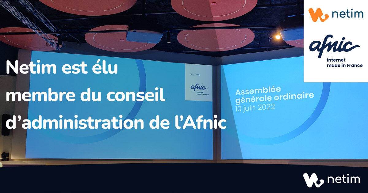 Netim_fr's tweet photo. Le 10 juin 2022, Sébastien @almiron (notre Directeur Commercial & Marketing) a été élu membre du conseil d'administration de l'@afnic par ses pairs.
📰 Découvrez ce que Netim souhaite apporter durant son mandat : https://t.co/IA4QhXmPzE
#Afinc #nomsdedomaine #ndd https://t.co/k9UoHJIvlP