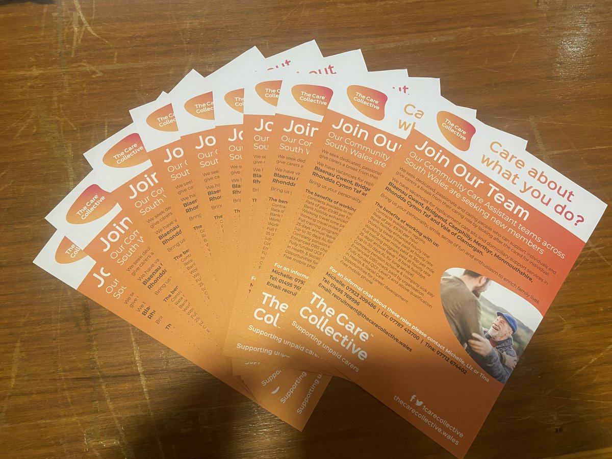 WE'RE HIRING. We are at the recruitment event in the Memo Arts Centre in Barry today until 3pm. Come and see us and see what jobs we have. We are passionate about supporting unpaid carers.

#thecarecollective