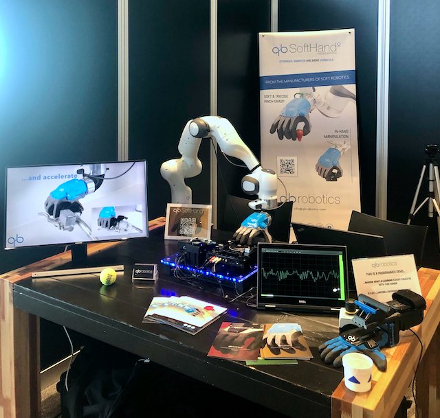 🔎 Our live #demo now at #ERF2022!
We are here till the 30th of June! 
📍Come to visit us at booth 29!

#qbrobotics #softrobotics #robotics #cobot #mechalogical #softhand #qbSoftHand2Research #news #newproduct #research #development
