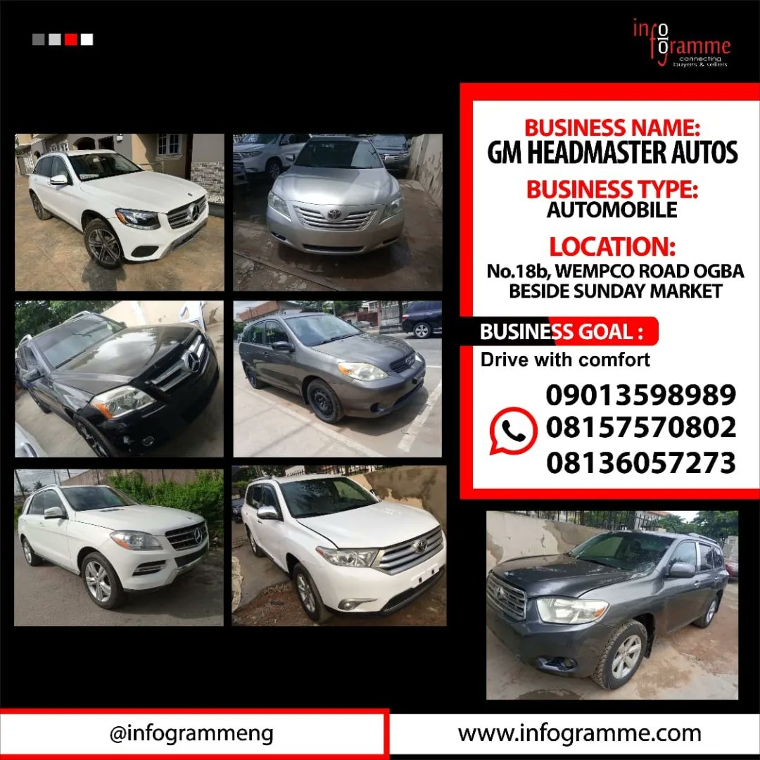 InfogrammeNG's tweet photo. @blebby_
@everything_vickky_wears_
@gmheadmaster_nigeria_enterprise
@Standout Global Collection 
@adexvarietystore

#businessowners #businessesoninfogramme #infogramme #businessyoucantrust https://t.co/IhcNEO7xUy