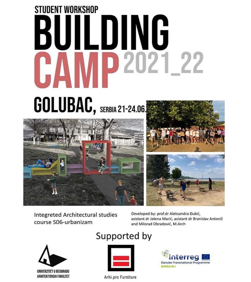 DANubeUrbanBran's tweet photo. A building camp for students within the #DANUrB+ Project was held in Golubac on June 21-24, 2022. University of Belgrade - Faculty of Architecture participated, with the support and assistance of the local stakeholders. Check it out: https://t.co/a02WGrUvXo https://t.co/c1XCXRQOt6