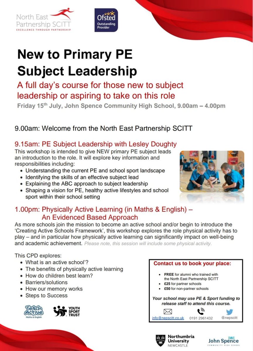 NepScitt's tweet image. Please share. Delivered by an extremely experienced facilitator who is also the primary PE lead for the OUTSTANDING North East Partnership SCITT.