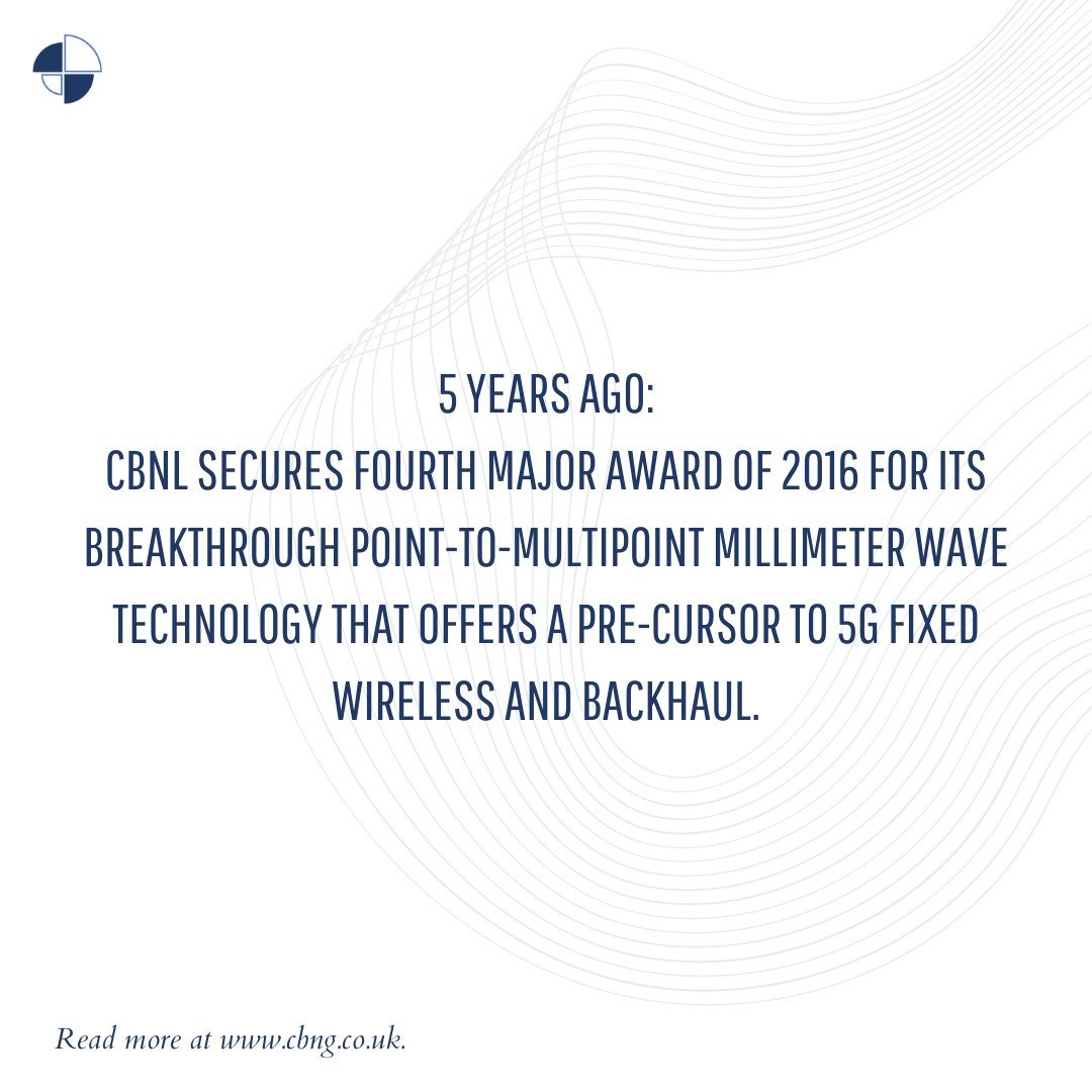 CBNGTeam's tweet photo. 5 Years Ago: CBNL wins Best in Show at the Fierce Innovation Awards:

https://t.co/HkKAn0Lbid

#FWA #mmWave #CBNG #CambridgeBroadbandNetworksGroup #CBNL https://t.co/U6PXyEEugG