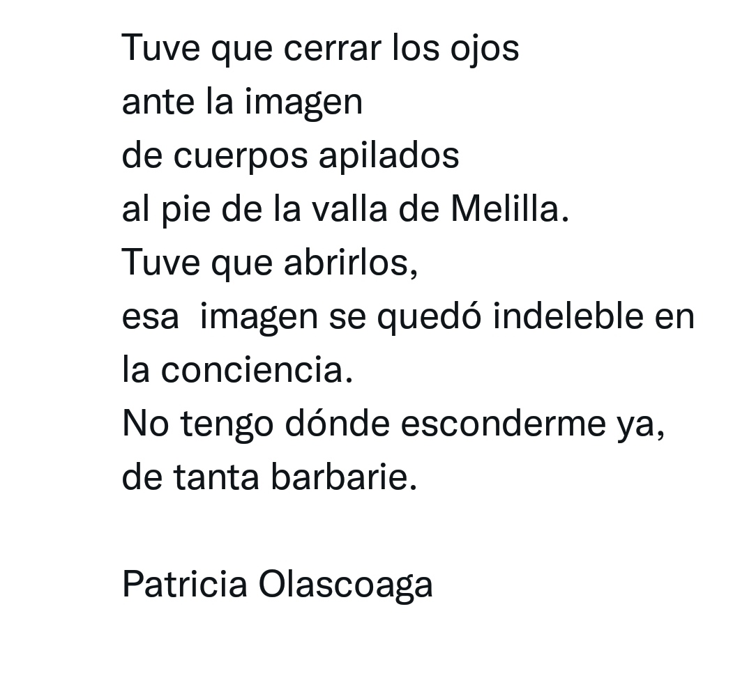 IsaMartinez53's tweet photo. ASALTO EN LA FRONTERA

Tragedia en la valla de Melilla: 23 migrantes muertos y centenares de heridos." Nunca  vamos a conocer la cifra exacta de las personas que han muerto".( https://t.co/EiFN6jhT26 25 de junio 2022)
#PatriciaOlascoaga https://t.co/w45wsuWjhj
