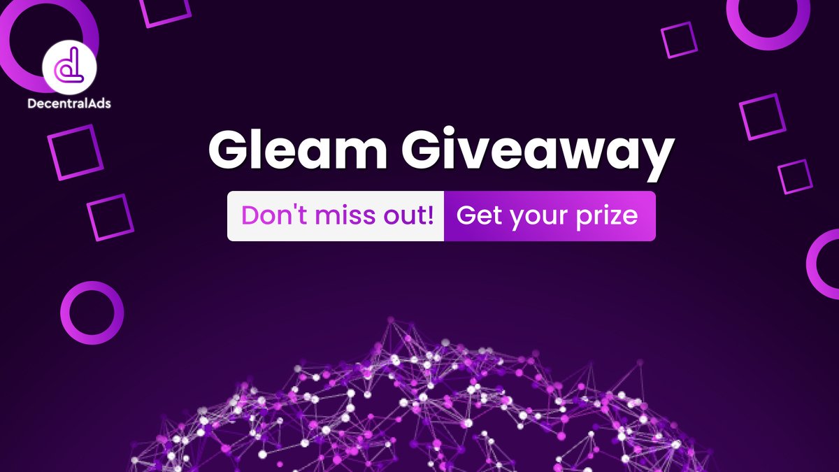 AdsDecentral's tweet image. 🤑100,000 DECAD worth $7500 #giveaway 
🤩200 winners randomly
⏰Start 28 June
⏰End 7 July
How to enter: gleam.io/competitions/A… 
decentralads.io | #DecentralAds | #DECAD