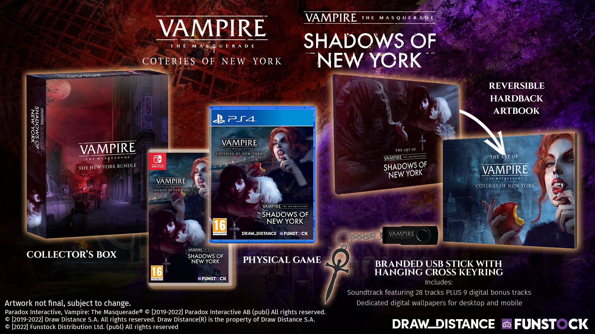 World of Darkness on X: Speaking of New York 🌃 Vampire the Masquerade:  The New York Bundle - Physical & Collector's Edition are available to  pre-order now! Collector's Edition includes: - VTM