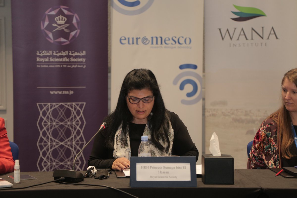 euromesco's tweet photo. 🟠HRH Princess Sumaya Bint El Hassan of #Jordan and President of the Royal Scietific Society "Science is the common language to address equal and sustainable development. It's a matter of importance to see that science fights social injustice and unemployment".
#AC22Jordan https://t.co/oWMjaF7lXk