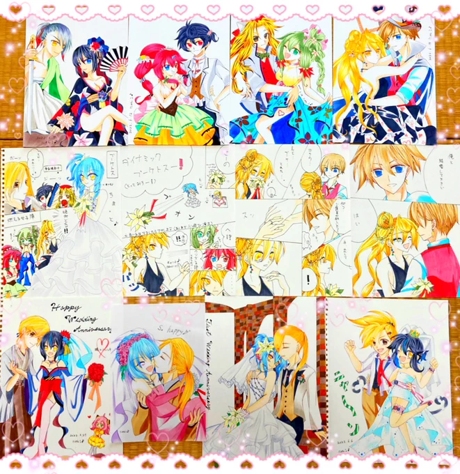 #今月描いた絵を晒そう  (雑撮影📸🎵)  👰🏻‍♀️💍✨ウェディング企画イラスト 🎂🎊🎉BDラッシュ 🏫🌟🎋相互さんの企画イラスト 💜💙🎵リメイク(雑😇)etc..  ありがとう6月…来年も暴走出来ます様に(⑅˘͈ ᵕ ˘͈ )💕笑 今月も沢山見に来て下さり有難うございましたー💖՞ ⸝⸝>  ̫ <⸝⸝ ՞💖  あとは纏めだ🙃