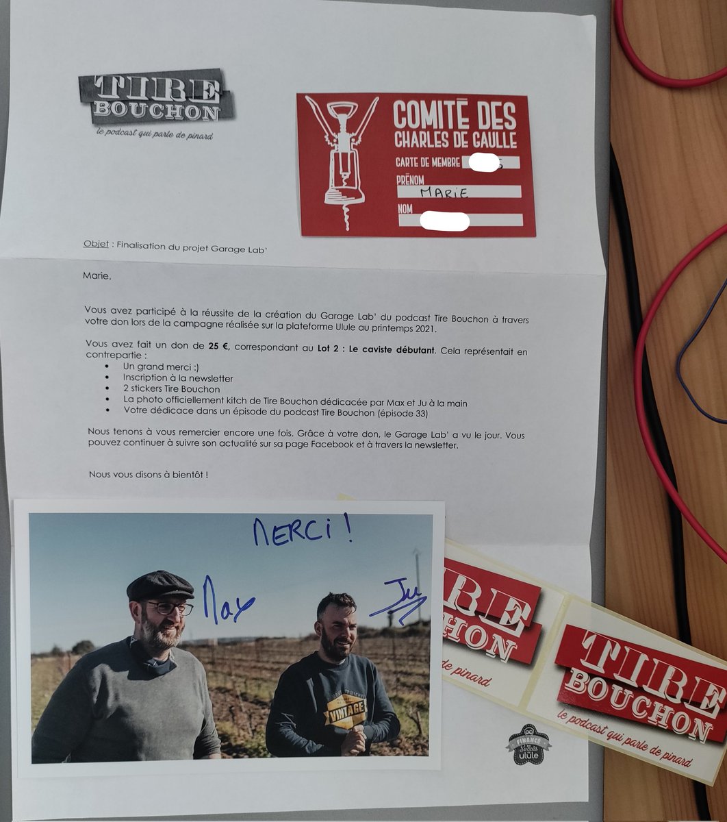 J'ai reçu du courrier de <a href="/TireBouchon_pod/">Tire Bouchon</a> 🍷🍇🤗