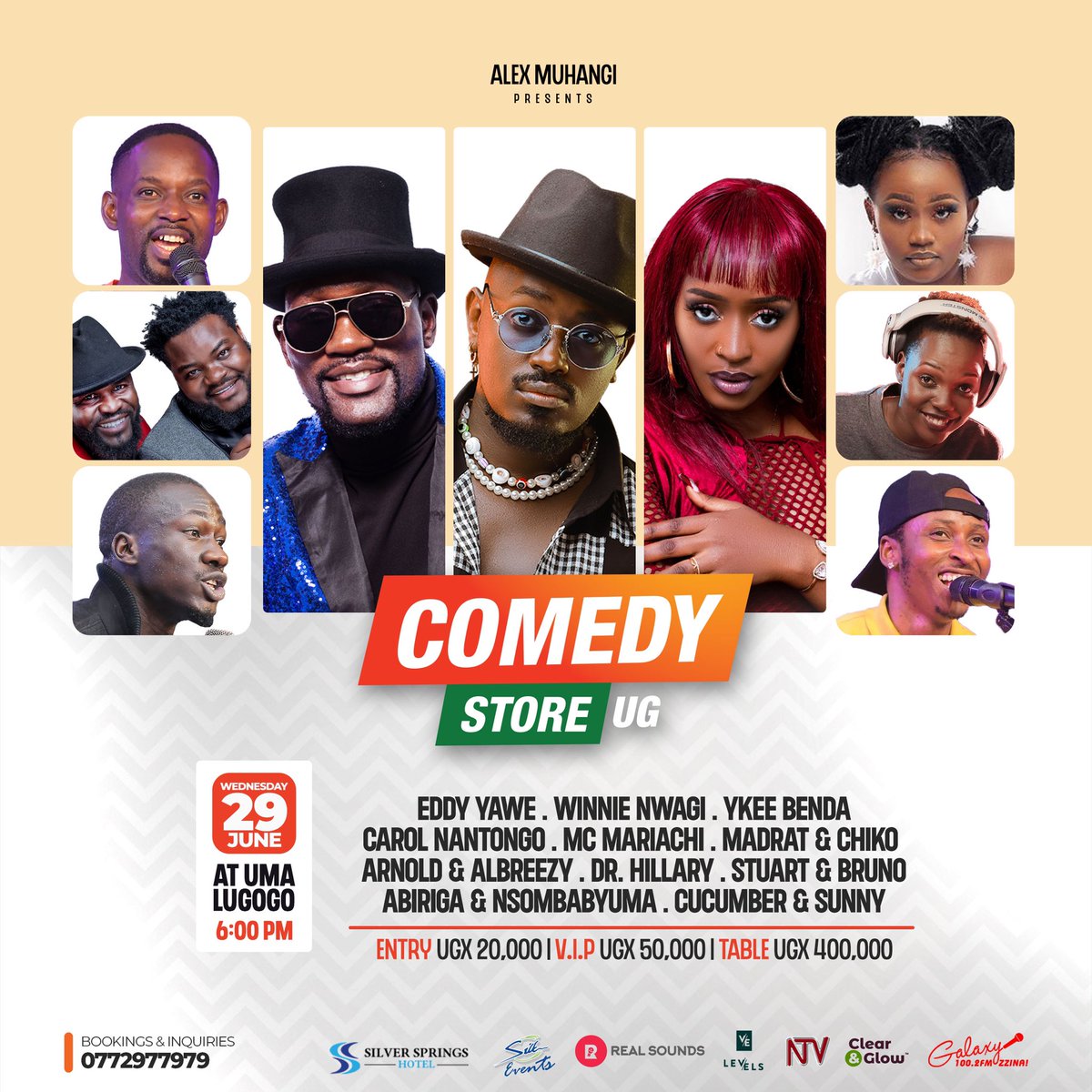 ComedyStoreUG's tweet photo. END OF MONTH &amp; THIS IS YOUR PLOT!

Artistes @FireBbyUG Winnie Nwagi, Eddy Yawe, Carol Nantongo &amp; @YkeeBenda.

Funny Comics @ChikoandMadrat, Mc Mariachi, @QkamberUg &amp; Surney, stuart &amp; Bruno and more acts.

You’ll need to brace yourself for yet another exciting #Comedystoreug show https://t.co/BO1fJLaMkp