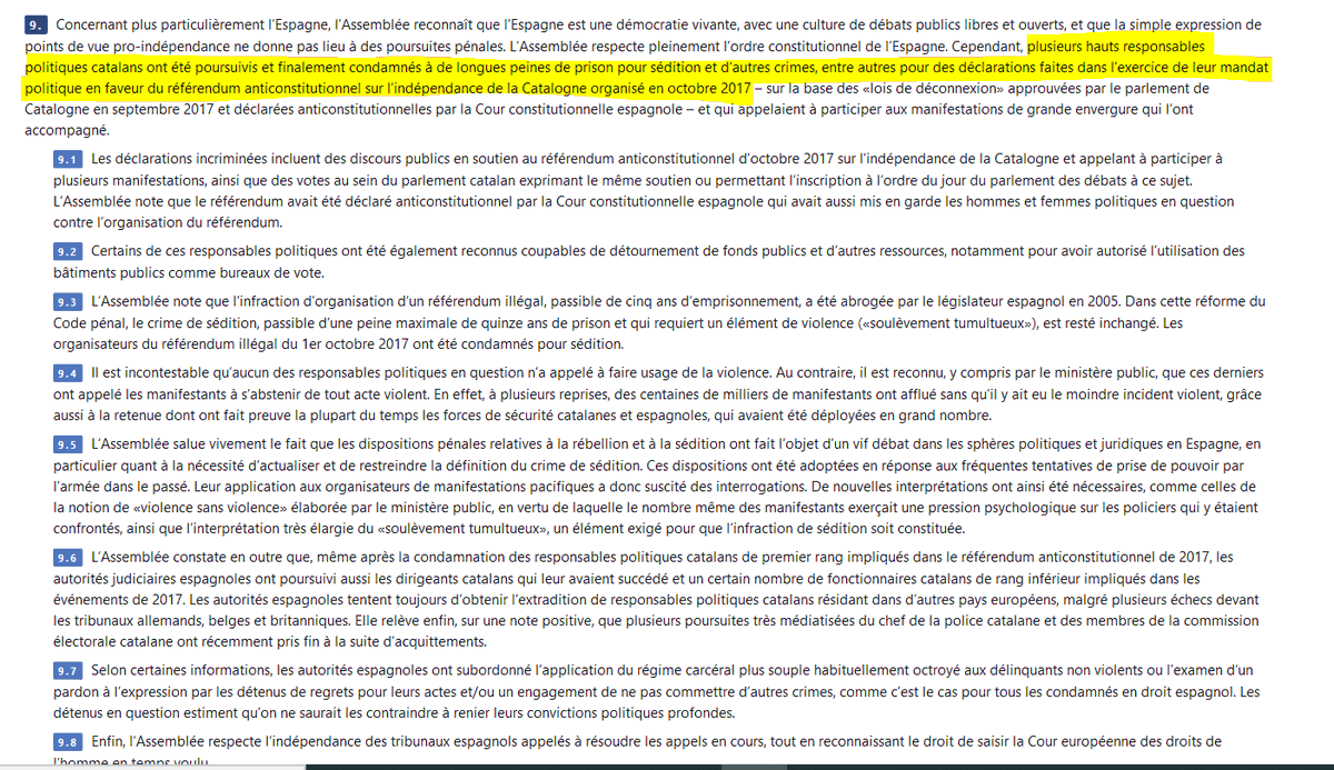 Parecidos jurídicamente muy razonables… 
Opinions politiques des juges (fichage ) - Responsables politiques poursuivis pour les déclarations faites dans l’exercice de leur mandat (PACE) - Discours de haine contre la minorité nationale catalane = impunité, #CatalanGate.