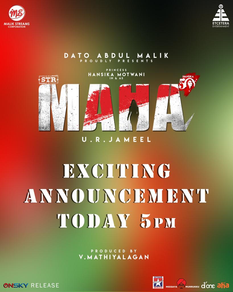 Str_vel_Csk's tweet photo. Enna nanba???
Waiting for 2 update 
🔥🔥
#maha 
Today 5 pm
@MathiyalaganV9
@ihansika 
@SilambarasanTR_ ‘s #VendhuThanindhathuKaadu Tomorrow at 6.15pm ! 
Guess what 😍
  
#SilambarasanTR #VTK
@menongautham @VelsFilmIntl @IshariKGanesh @arrahman @rajeevan69 @Ashkum19 https://t.co/JO7KQ7DMxY
