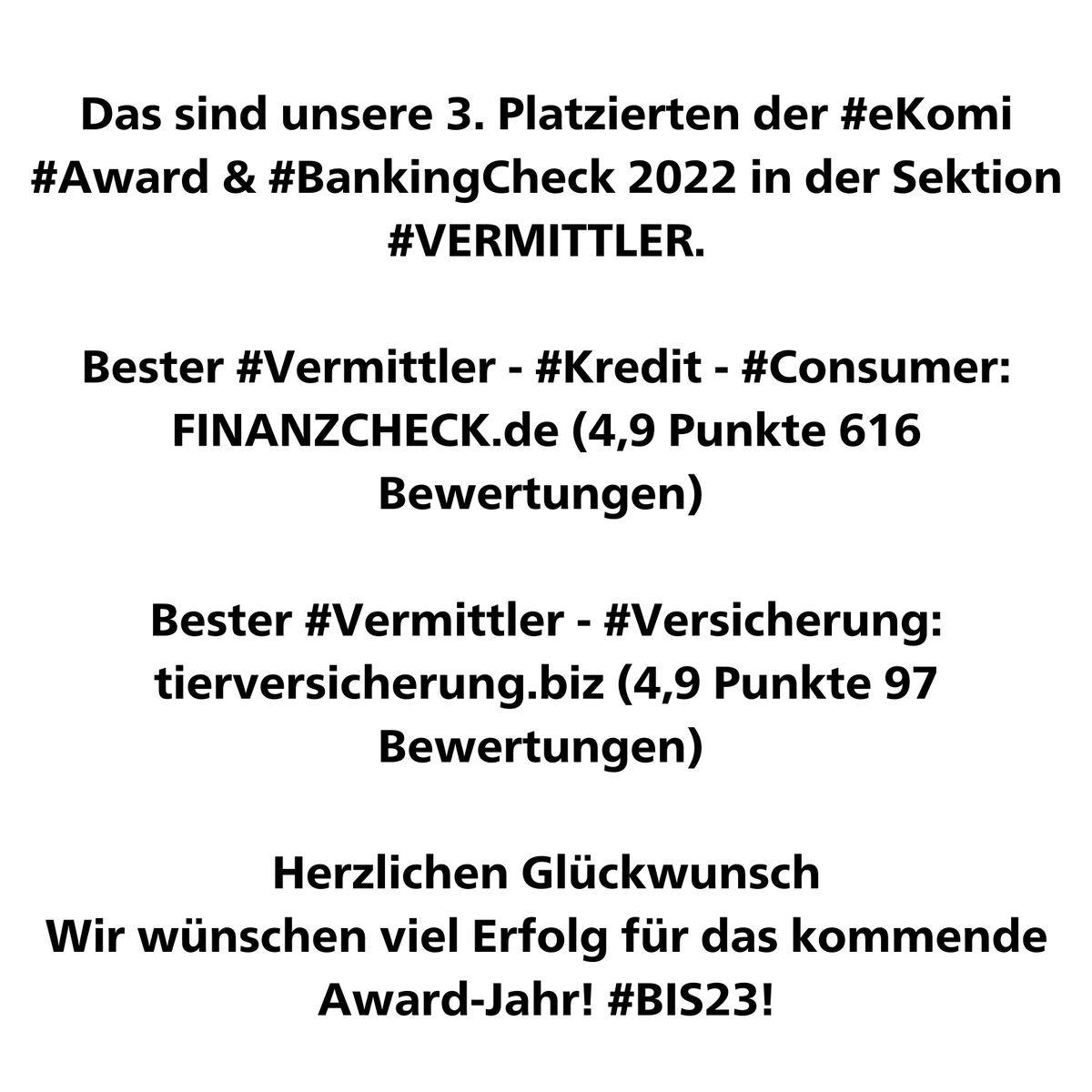 BankingCheck's tweet photo. @finanzcheck_de 
⭐⭐⭐⭐⭐
#bankingcheck #ekomi #award #bankingcheckaward #ekomiaward #gewinner #berlin #finanzen #fintech 
#insurtech #versicherung #feedback #feedbackcompany #kundenbewertungen  #Bewertungsplattform https://t.co/yPgnYYTQmZ