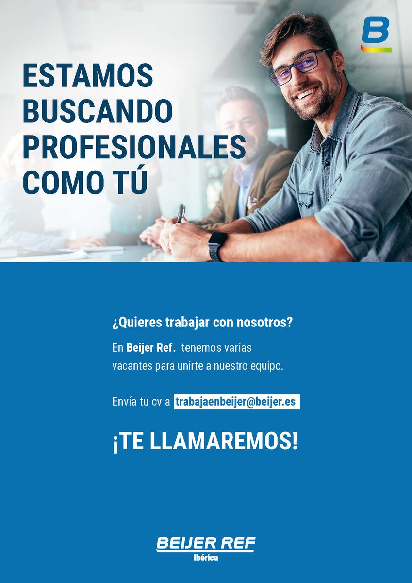 RefBeijer's tweet photo. ¿Quieres trabajar con nosotros? Ahora puedes formar parte de Beijer Ref!!
Tenemos varias vacantes disponibles para formar parte de nuestro equipo profesional, envía tu CV a través de trabajaenbeijer@beijer.es https://t.co/wAf9pcWq8U