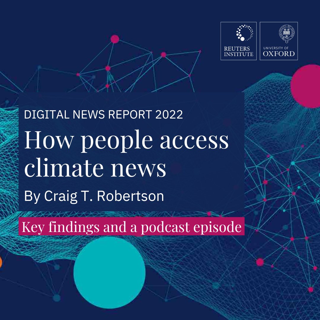 How do people access climate news? This is the question at the heart of one of the chapters from #DNR22
 
📚 Read the chapter
reutersinstitute.politics.ox.ac.uk/digital-news-r…
🎙 Listen to this episode with <a href="/fedecherubini/">Federica Cherubini</a>
and author Craig T. Robertson reutersinstitute.politics.ox.ac.uk/news/our-podca…
🧵5 key findings in thread
