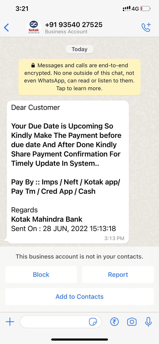 j3bydeepak's tweet photo. Is calling customer before due date for pushing him to pay before due date is legal ? #kotakmahindra bank start calling you moment bill is generated and thanand than they will start sending you what’s app ? Looks like it’s a crime to have #kotakcreditcard #RBI #kotakcustomercare https://t.co/IdsKMKang3