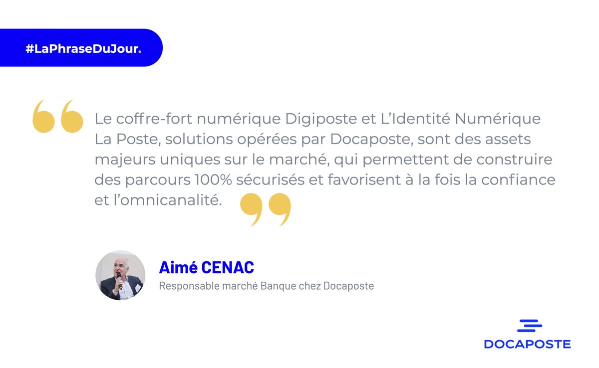 Docapost's tweet photo. #Banque 🏦 | @Cenac1128, resp. marché banque @Docapost, répondait aux questions de Jérôme Morlon lors de la conférence @InBanque sur le thème "Distribution de #crédit : repenser son externalisation à l’ère de l’ #openbanking"
👉https://t.co/J89pteIw4r
#KYC #INBanque https://t.co/yXb8zsWqoI