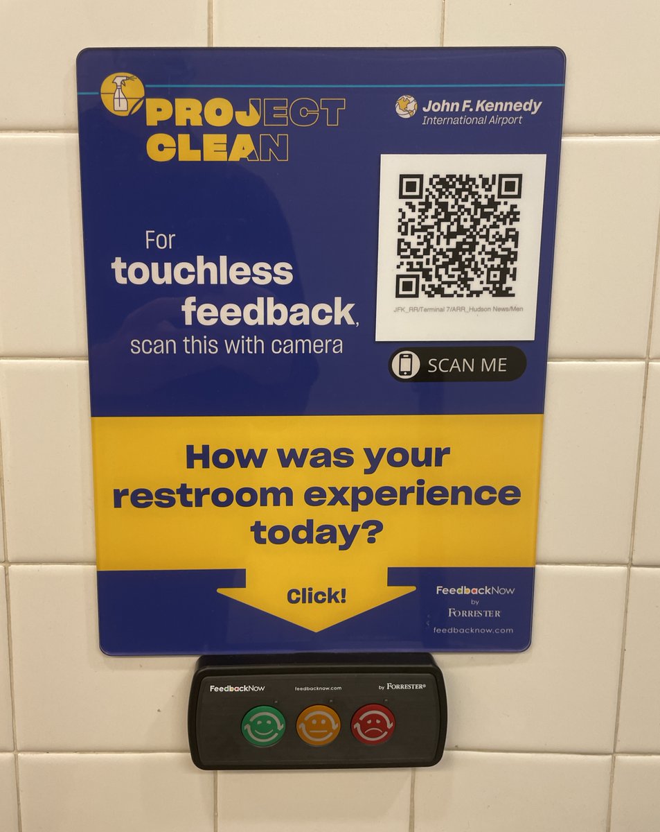 koopstakov's tweet photo. Is there a QR Code in the world that has been scanned less than this? Men's bathroom, Terminal 7, JFK.
#AR #innovation #Metaverse #terminal7?WTF? https://t.co/UdkiXYA1WF