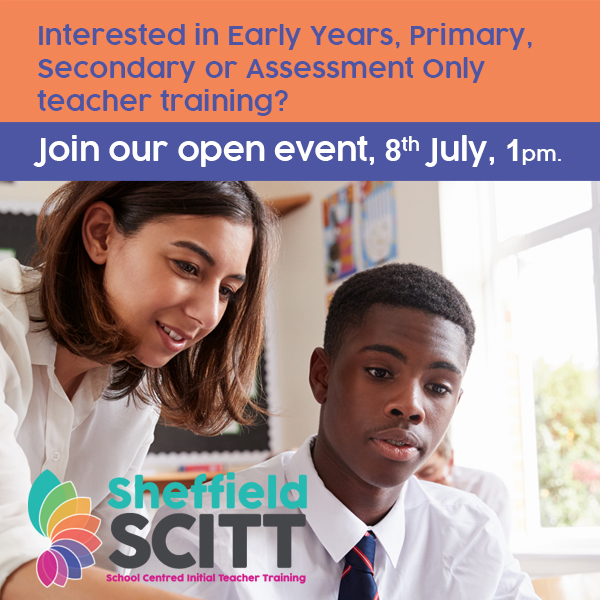 Are you considering a #career in #teaching? We'd love to chat to you about our #EarlyYears, #Primary, #Secondary &amp; Assessment Only #teacher #training at our next virtual open event, book on to it here: sheffieldscitt.org.uk/get-into-teach… #getintoteaching