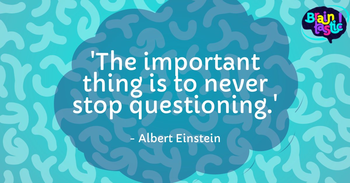 BraintasticSci's tweet image. We 💖 this quote. 

"The important thing is to never stop questioning." Albert Einstein

Answering the brilliant questions children come up with is always one of our favourite parts of our shows + workshops. 

#ScienceQuote #StayCurious #QuoteOfTheDay