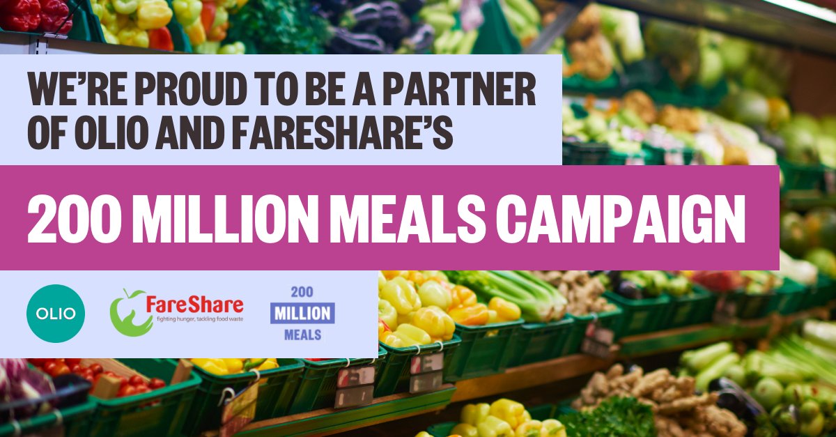 FareShareUK's tweet photo. We’re delighted to be working with @OLIO_ex to redistribute 200 million meals over the next 12 months.

Hear campaign ambassador @MaxLaManna talking about why this initiative is so important - especially now: https://t.co/PiwtJCKHbC https://t.co/Q1RrYmM5WG