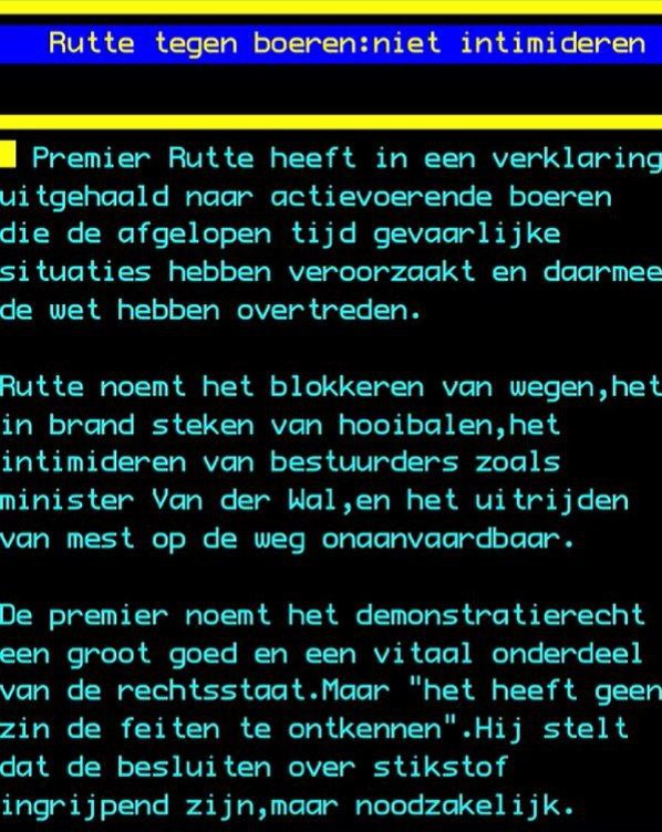 Ik geloof dat Rutte zojuist de "oorlog" heeft verklaard aan de boeren 😅