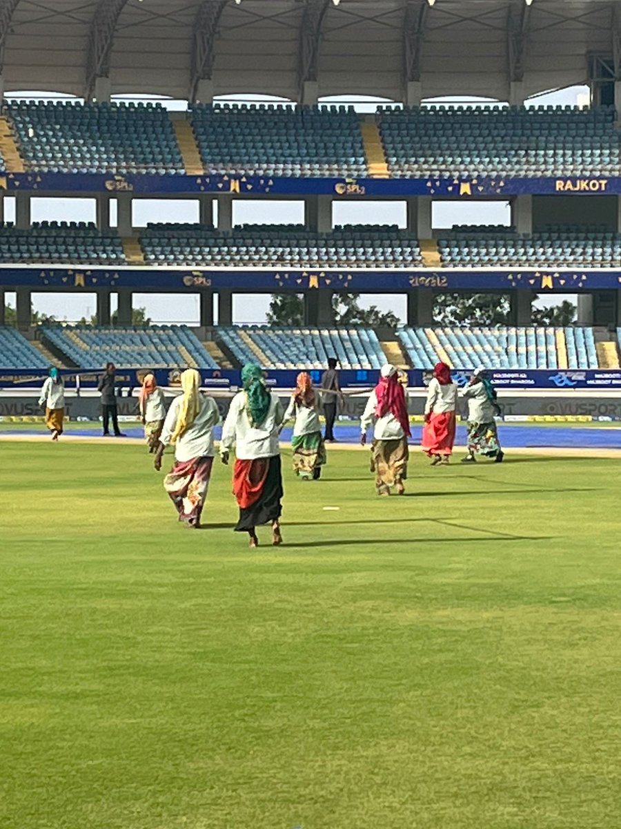 Spl2020League's tweet photo. Kudos to those who worked endlessly to make this cricket ground ready for the players. 

@saucricket @parimatchnews @global_publicity @StarSportsIndia @KutchWarriors  @gohilwadgladiatorsofficial @Zalawad_Royals @halar_heroesofficial @VUSportOfficial @Levelup_11 https://t.co/hlmb0P9Qdc