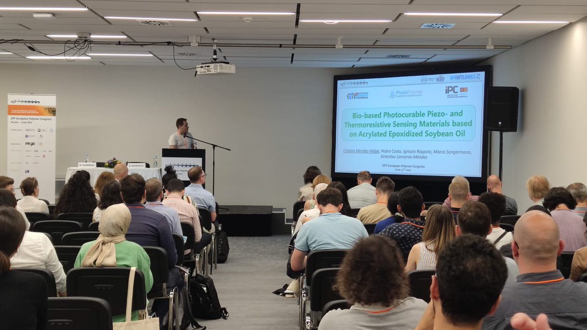 BCMaterials (@bcmaterials) on Twitter photo Excellent presentation by <a href="/Cristia55296359/">Cristian Mendes Felipe</a> at <a href="/EPF2022/">European Polymer Congress 2022</a> in Prague: "Bio-based Photocurable Piezo- and Thermoresistive Sensing Materials based on Acrylated Epoxidized Soybean oil". Congratulations, Cristian! Excellent presentation by <a href="/Cristia55296359/">Cristian Mendes Felipe</a> at <a href="/EPF2022/">European Polymer Congress 2022</a> in Prague: "Bio-based Photocurable Piezo- and Thermoresistive Sensing Materials based on Acrylated Epoxidized Soybean oil". Congratulations, Cristian!