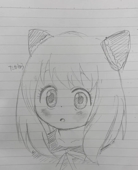 5分位でアーニャ描いてみた 