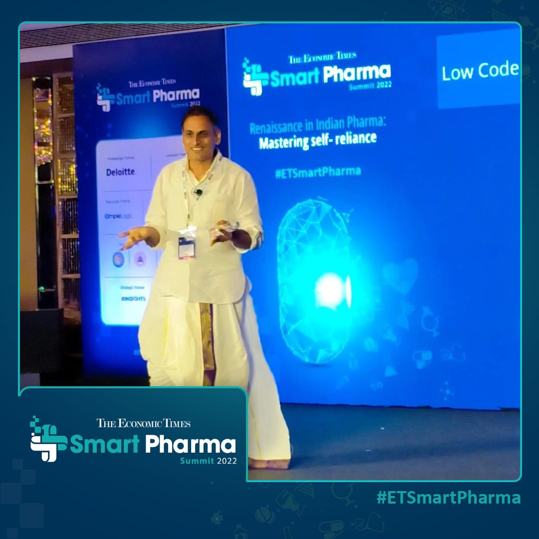 ET_Edge's tweet image. #ETSmartPharma | &quot;Low code is a new age platform that can build applications 10 times faster and pharma companies can get ROI in less than 3 months.&quot;
